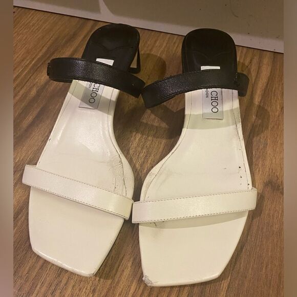 Jimmy Choo Kyda 35 Black and Latte Nappa Leather Sandals - Picture 4 of 8